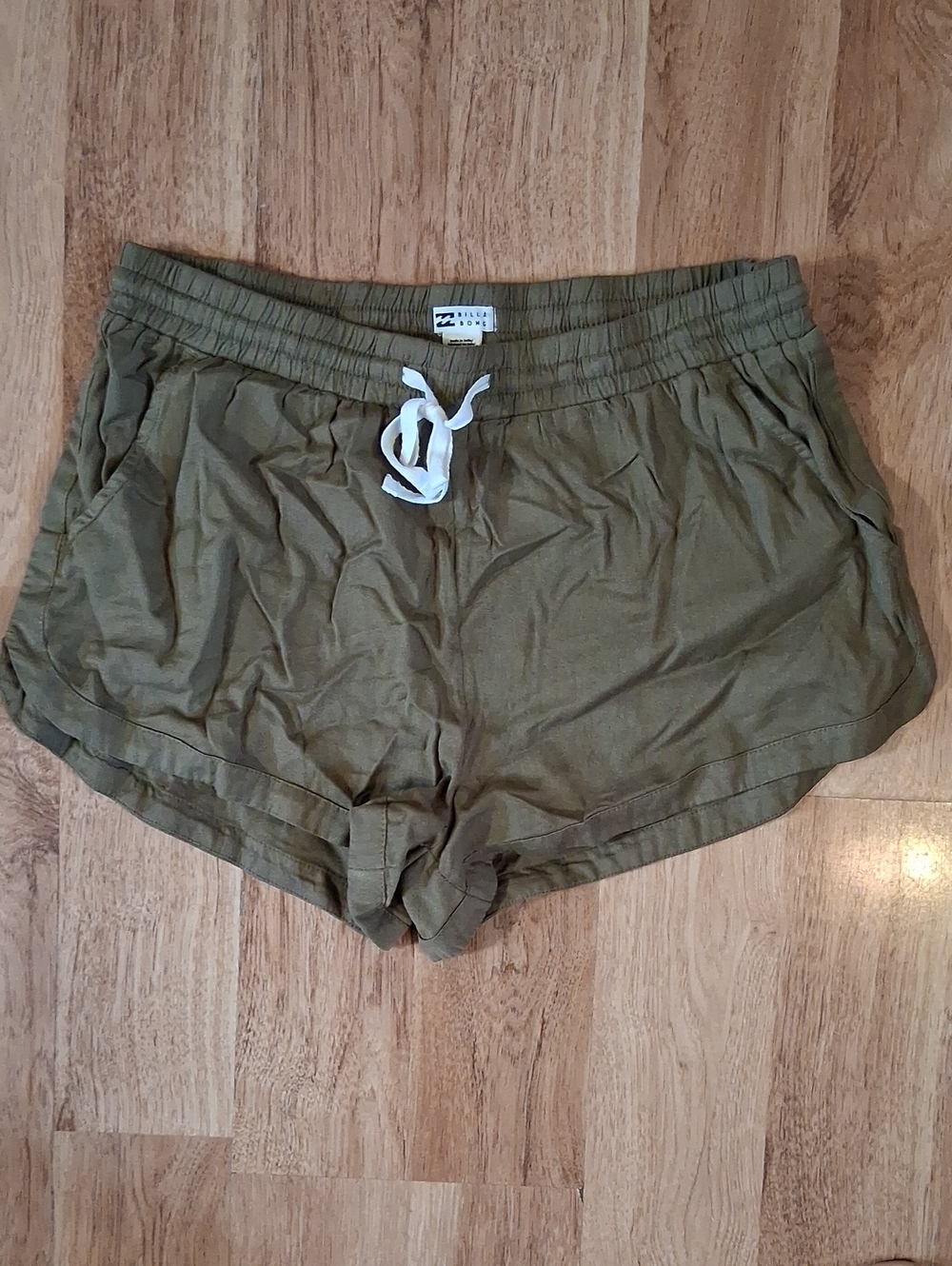 Billabong Olive Drawstring Women's Athletic Shorts